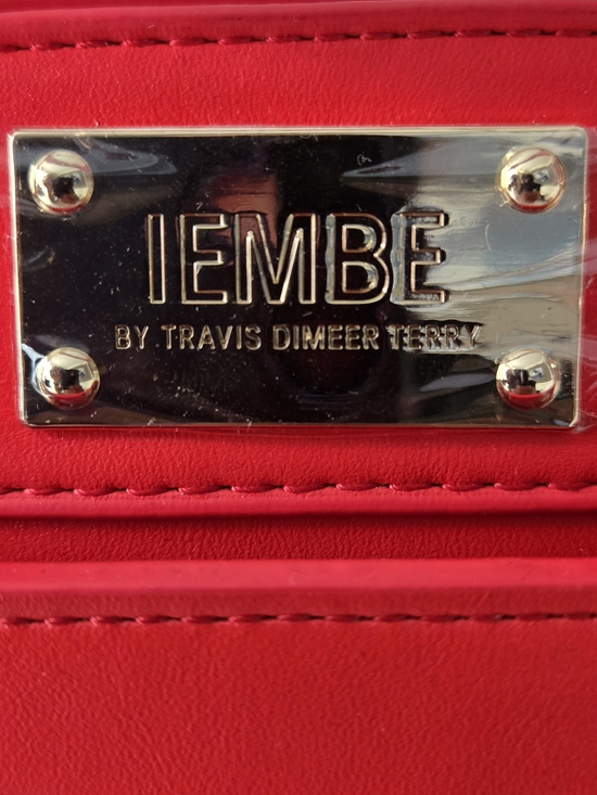 IEMBE Handbags - IEMBE Red Structured Tote Handbag